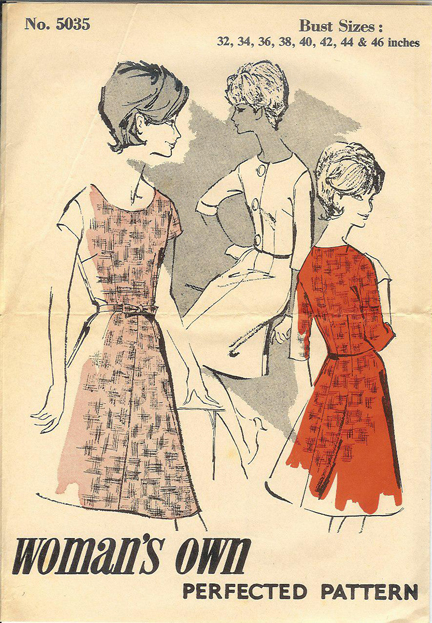vintage 1950s paper pattern given away with Woman's Own magazine