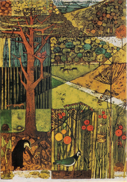 vintage 1963 London Transport postcard. "Nature Study" designed by Gaynor Chapman vintage 1963 London Transport postcard. "Nature Study" designed by Gaynor Chapman