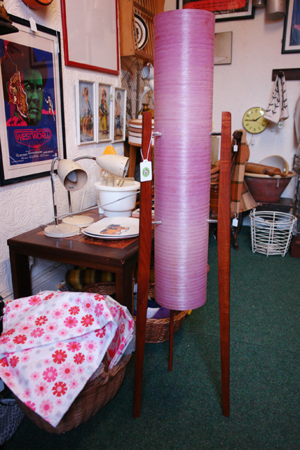 lavender coloured vintage rocket lamp in Picture House Antiques
