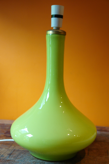 vintage pear shaped lime green glass lamp base vintage pear shaped lime green glass lamp base