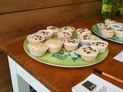 Homemade cupcakes & cordial at the Snug Gallery open day in Hebden Bridge on Sunday 22nd August 2010