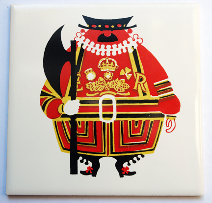 vintage "Beefeater" ceramic tile designed by Kenneth Townsend vintage "Beefeater" ceramic tile designed by Kenneth Townsend