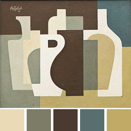 José Pedro Costigliolo painting, Abstraction (still life), 1948