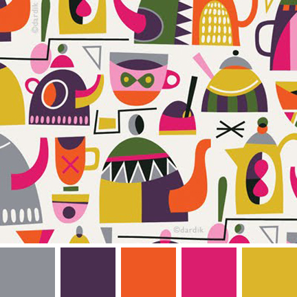 "ceramic dreams pattern" designed by illustrator Helen Dardik