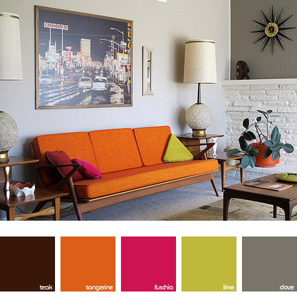 living room with orange, pink and lime highlights living room with orange, pink and lime highlights
