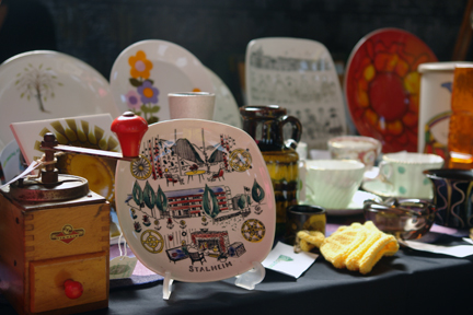 detail of H is for Home's table display at the Todmorden vintage fair