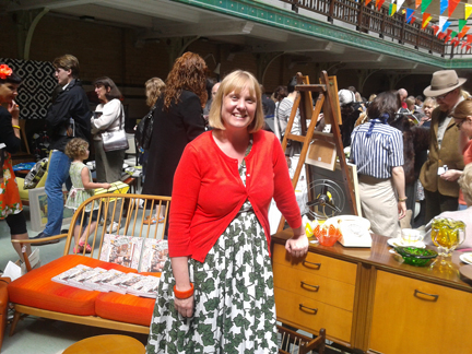 Keeley Harris of Discover Vintage and Vintage Home Show organiser at her stall at Victoria Baths, Manchester
