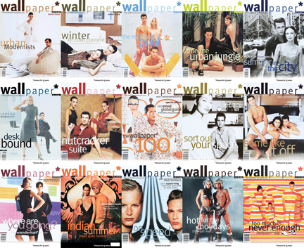 mosaic made from the covers of issues 1-15 of Wallpaper* Magazine