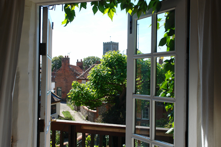 view out of master bedroom of Sailmakers Barn, Wells-next-the-Sea