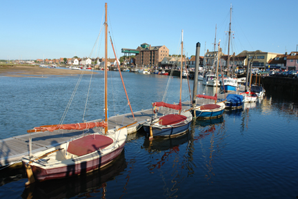 boats in the harbour at high tide, Wells-next-the-Sea