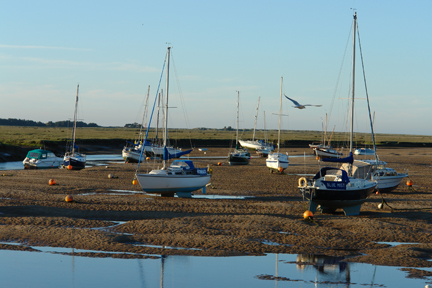 boats in the harbour at low tide, Wells-next-the-Sea
