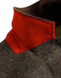 collar detail of a handmade Holland Esquire Donegal panel jacket