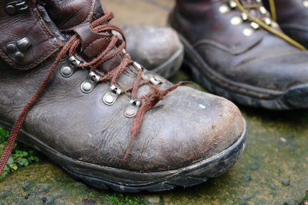 Adelle & Justin's worn out old walking boots Adelle & Justin's worn out old walking boots