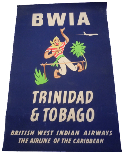 vintage BWIA Trinidad & Tobago travel poster vintage BWIA Trinidad & Tobago travel poster