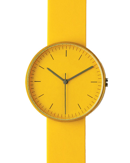 yellow '100 series' wristwatch by UniformWares