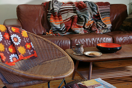 view of our sitting room showing our now flood dameged leather sofa