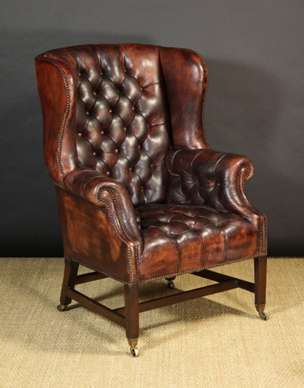 Georgian leather wing back armchair sold at Wilkinson's Auctioneers, Doncaster Georgian leather wing back armchair sold at Wilkinson's Auctioneers, Doncaster